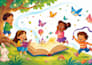 draw whimsical children story book illustration and cover